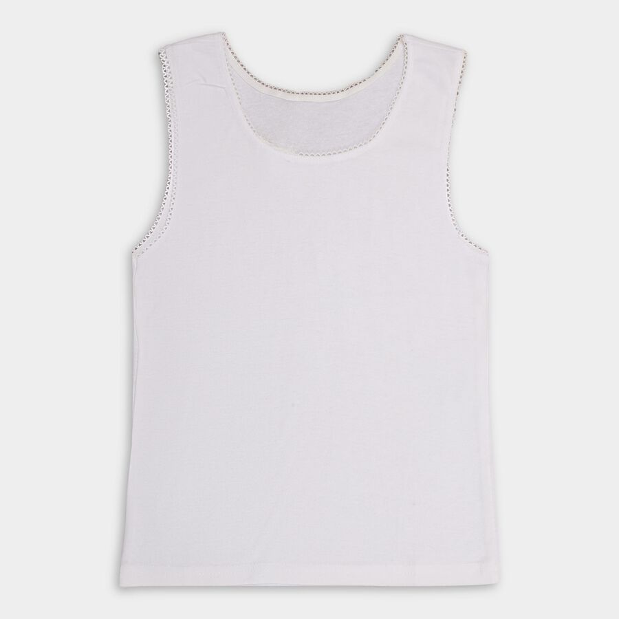 Girls' 100% Cotton Vest , White, large image number null