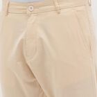 Men's Light Beige Slim Fit Flat-Front Casual Trousers, गहरा पीला, small image number null