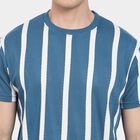 Men's Round Neck Half Sleeves T-Shirt, गहरा नीला, small