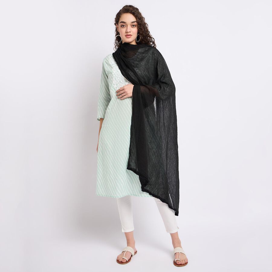 Ladies' Dupatta, काला, large image number null