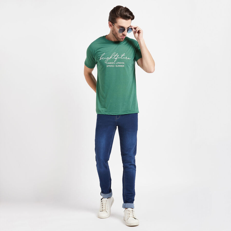 Round Neck T-Shirt, Dark Green, large image number null