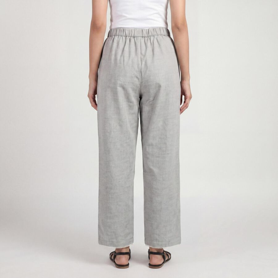 Women's Grey Wide-Leg Solid Palazzos, हल्का ग्रे, large