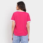 Ladies' Round Neck T-Shirt , रानी (फ्यूशिया), small image number null