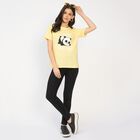 Ladies' Round Neck T-Shirt, पीला, small