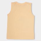 Boys' Light Peach Round Neck Sleeveless T-Shirt, Peach, small