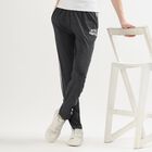 Men's Charcoal Black Regular Fit Side-Striped Track Pants, Dark Grey, small image number null