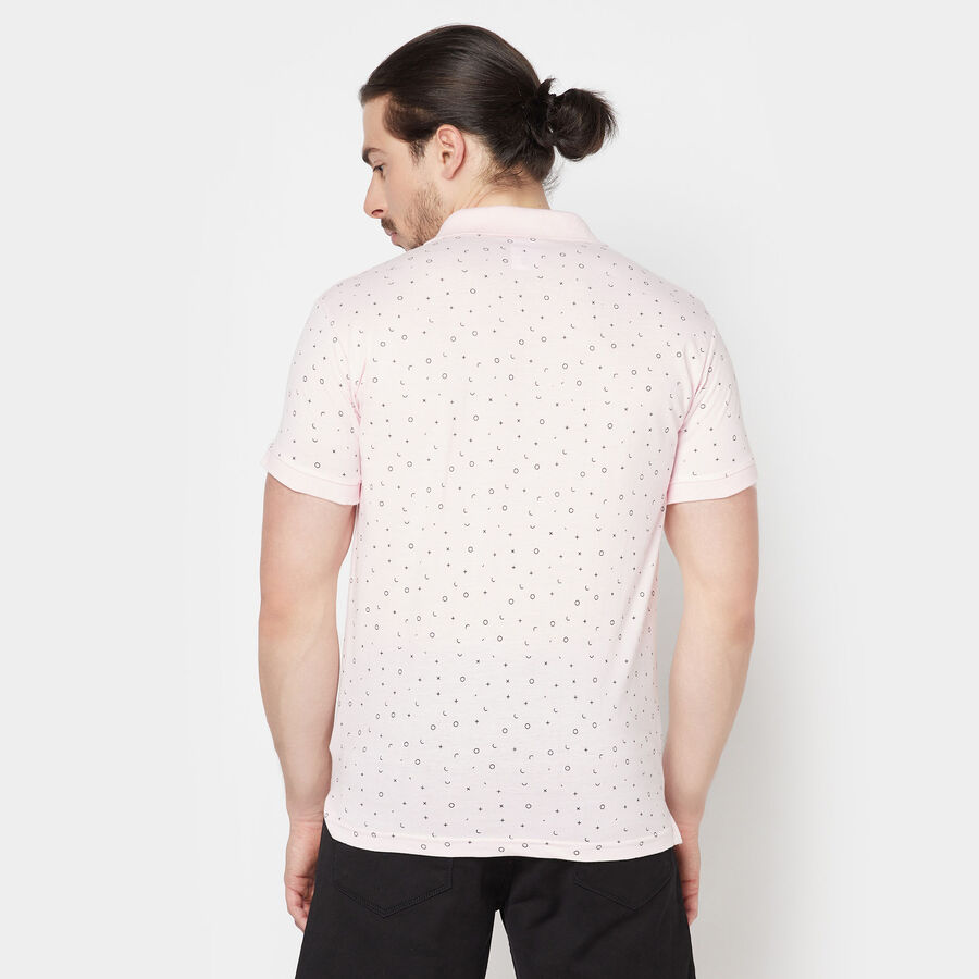 प्रिंटेड पोलो शर्ट, गुलाबी, large image number null