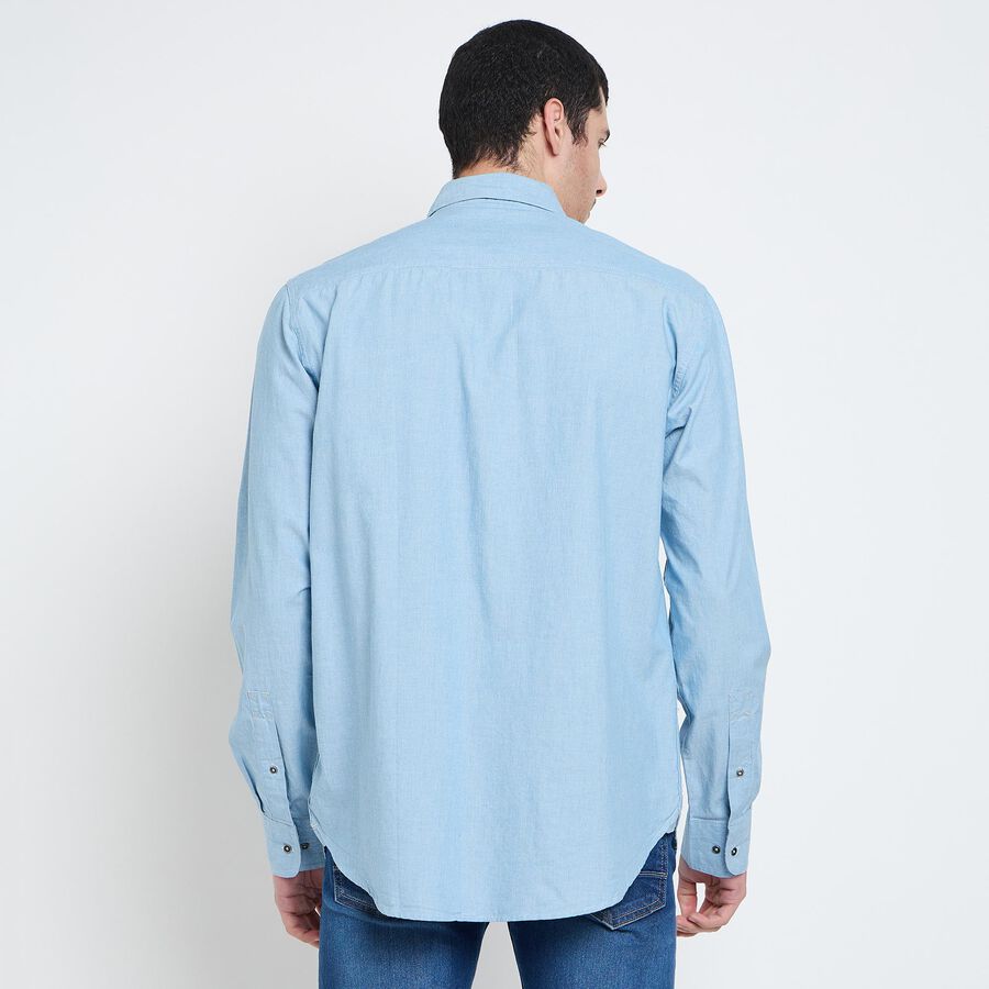 Men's 100% Cotton Casual Shirt , Light Blue, large image number null