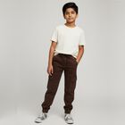 Boys' Deep Chocolate Brown Relaxed Fit Cargo Jeans, Rust, small image number null