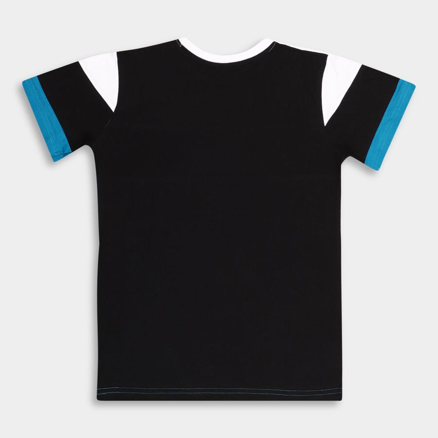 Boys' Cotton T-Shirt, टील ब्लू, large image number null