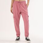 Women's Dusty Rose Cargo Fit Elasticated Track Pants, Pink, small image number null
