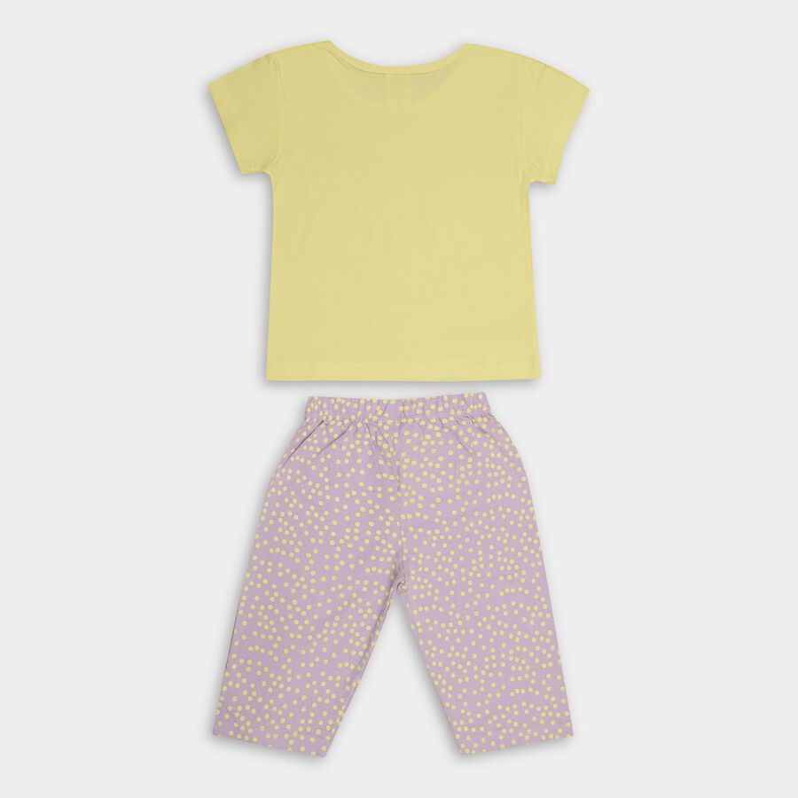 Girls' 100% Cotton Capri Set, Yellow, large image number null