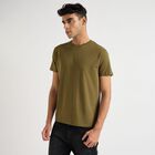Men's Round Neck Half Sleeves T-Shirt, Olive, small image number null