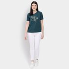 Ladies' 100% Cotton Round Neck T-Shirt , Dark Green, small