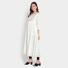 Printed 3/4Th Sleeves Kurta, Off White, small image number null