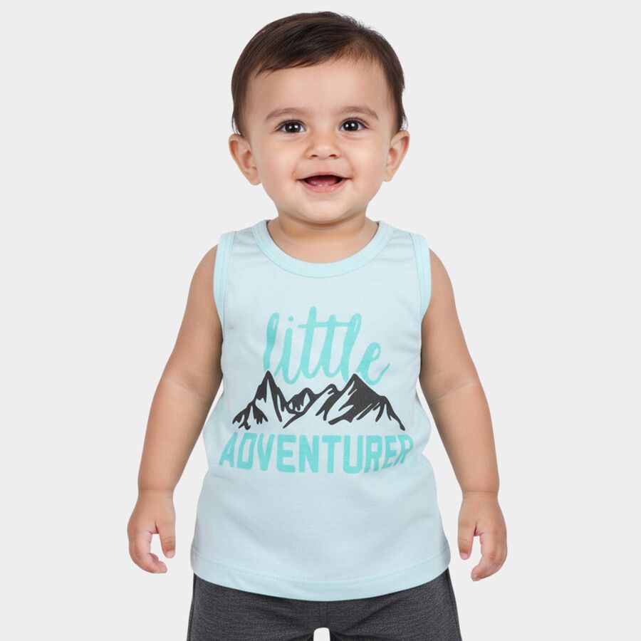 Infants' Vest, Aqua, large