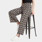 Women's Black Regular Fit Printed Palazzos, Black, small