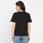 Ladies' 100% Cotton Round Neck T-Shirt, काला, small