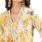 Women's Mustard Yellow Printed Ethnic Set, Mustard, small