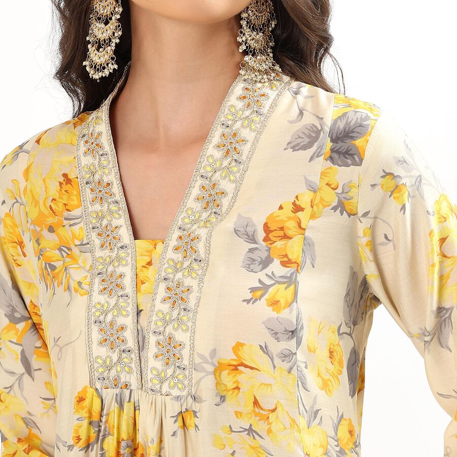 Women's Mustard Yellow Printed Ethnic Set, Mustard, large