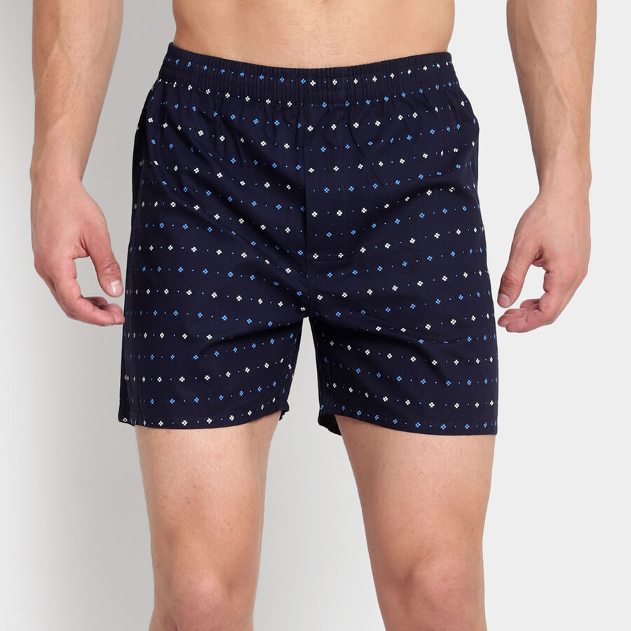 Cotton Printed Boxers, Navy Blue, large image number null