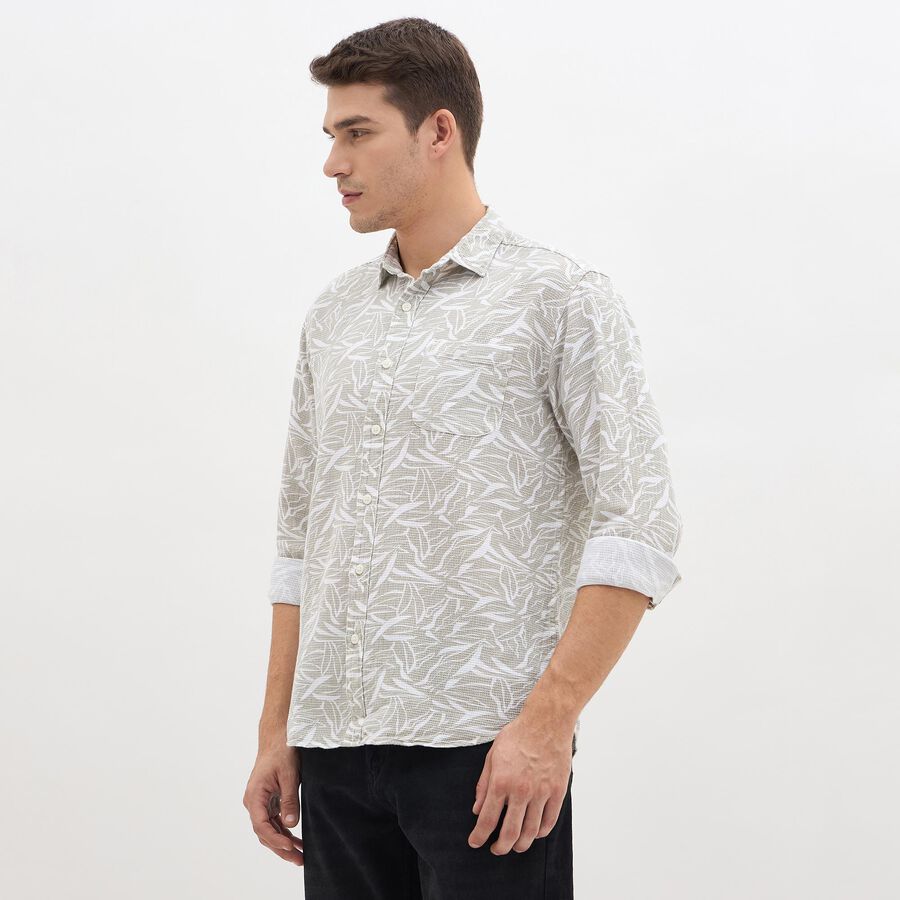 Men's 100% Cotton Casual Shirt, Light Green, large image number null