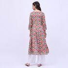 Women's Beige Round Neck Floral Embroidered Kurta, Beige, small image number null