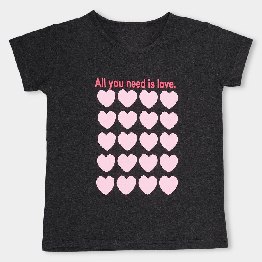 Girls' T-Shirt, Charcoal, large image number null