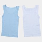 Boys Light Blue Cotton Round Neck Sweater Vest, हल्का नीला, small