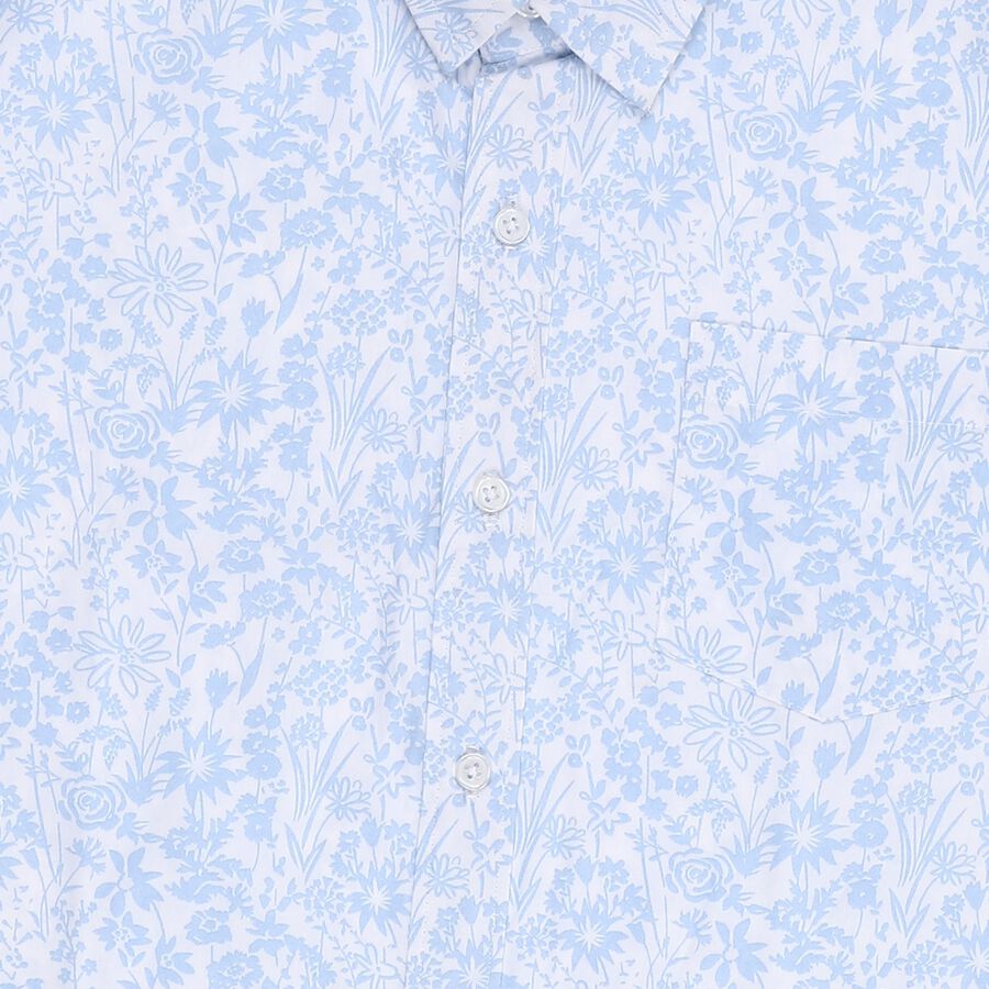 Boys' 100% Cotton Casual Shirt, Light Blue, large image number null