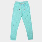Girls' Aqua Jogger Heart Printed Cotton Blend Pyjama, Aqua, small