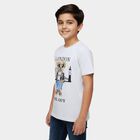 Boys Ecru Melange Round Neck Casual Half Sleeve T-Shirt, Ecru Melange, small
