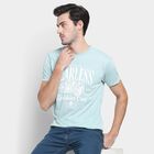 Men's Round Neck Half Sleeves T-Shirt , एक्वा, small image number null