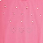 Girls Bright Pink Crew Neck Casual Sweatshirt, गुलाबी, small image number null