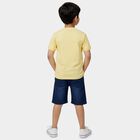 Boys' Yellow Cotton Round Neck Color-Blocked Baba Suit, Yellow, small
