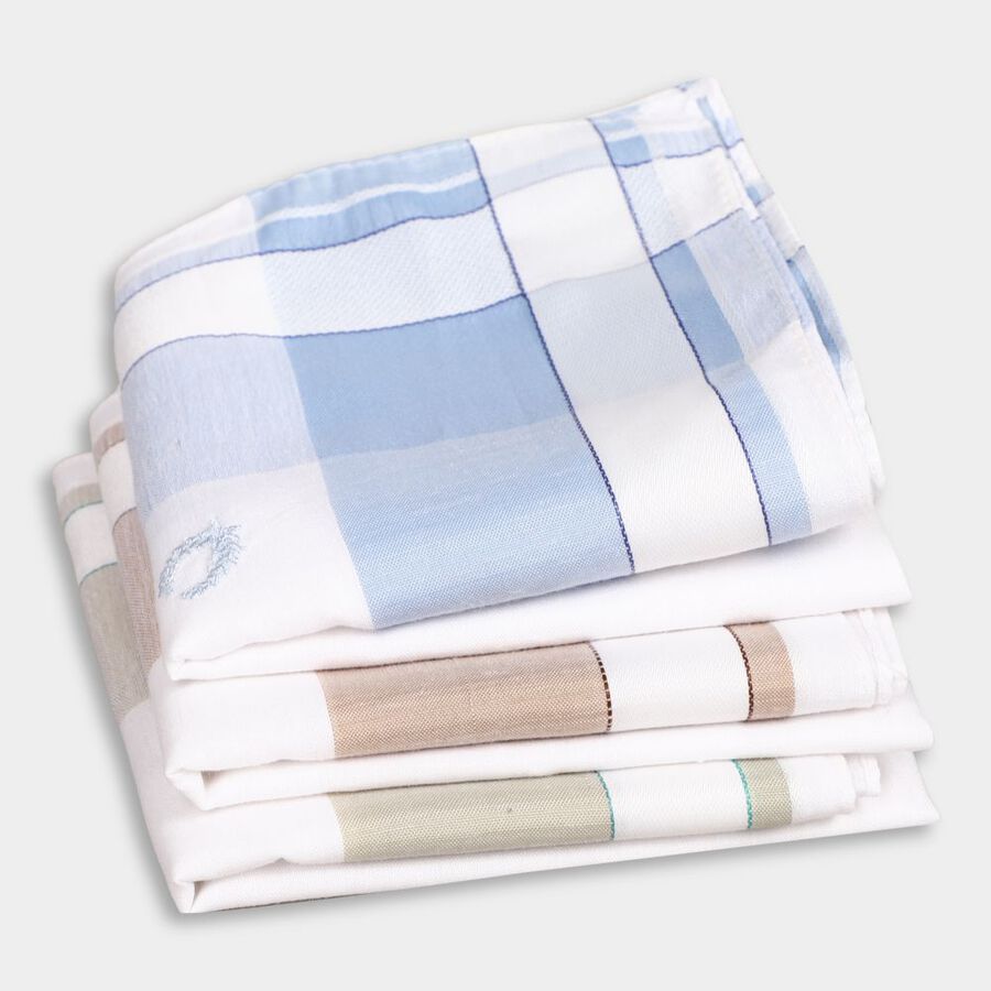 Men's 100% Cotton Hanky, White, large