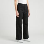 Women's Black Wide Leg Seam Detail Jeans, Black, small