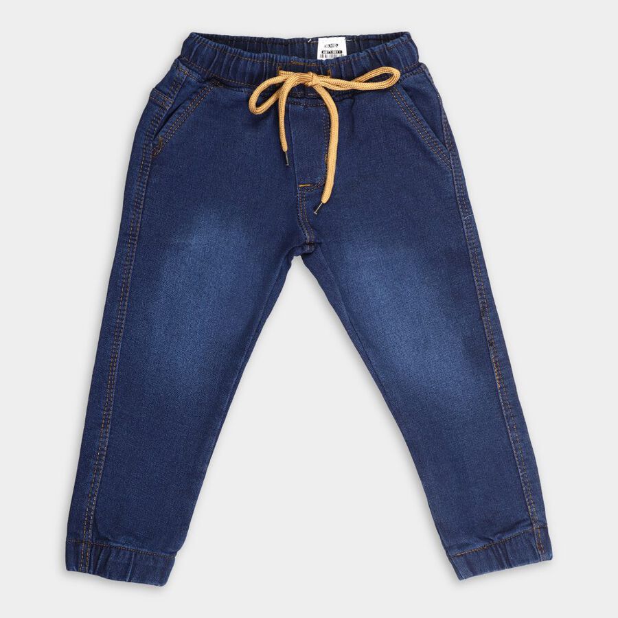 Boys Basic Wash Jeans, Dark Blue, large image number null