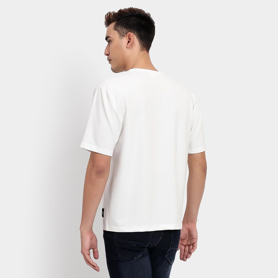 Men's Round Neck Half Sleeves T-Shirt, White, large image number null