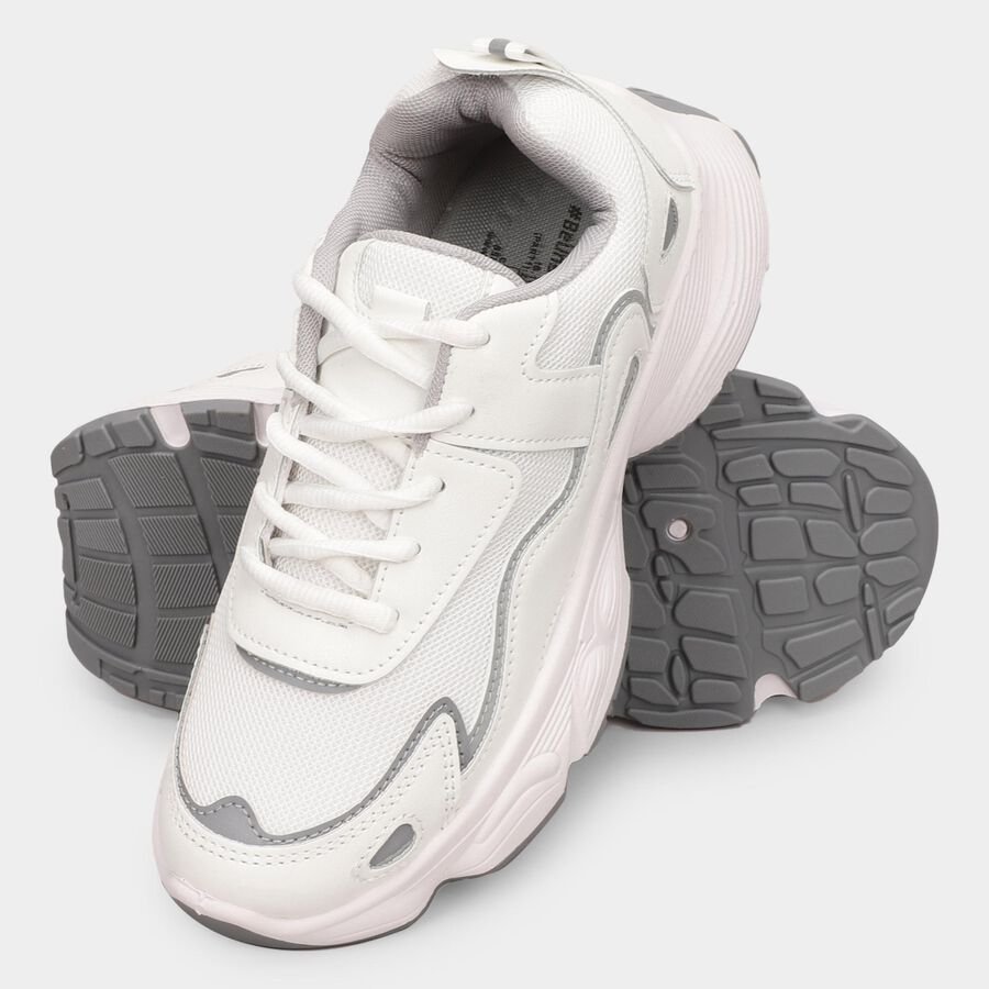 Ladies' Lace-Up Shoes, White, large image number null