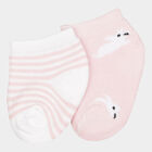Infants Cotton Stripes Socks, Pink, small image number null