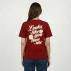 Women Rust Cotton Round Neck Casual T-Shirt, Rust, small