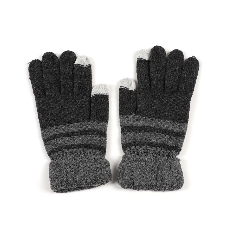 Men's Gloves, चारकोल, large