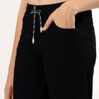 Women's Jet Black Slim Fit High Waist Jeans, काला, small