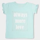 Girls' 100% Cotton T-Shirt, एक्वा, small image number null