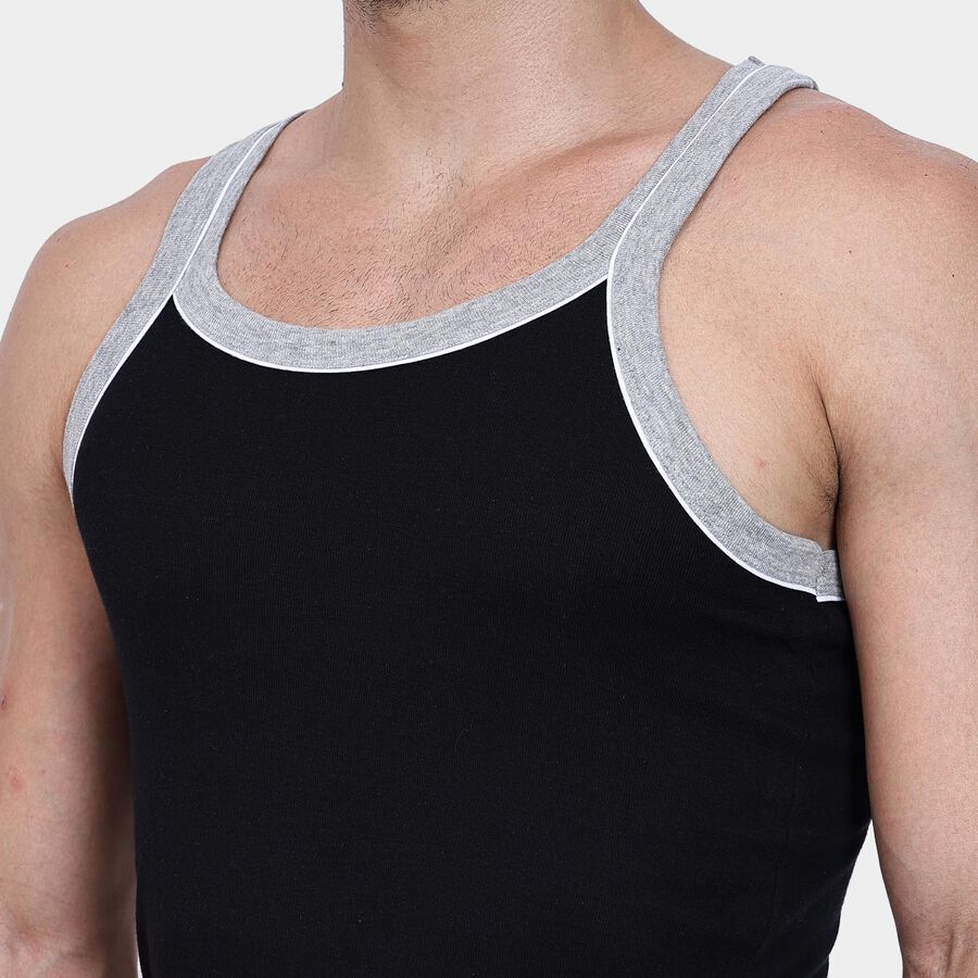 Men's 100% Cotton Gym T-Shirt , Black, large