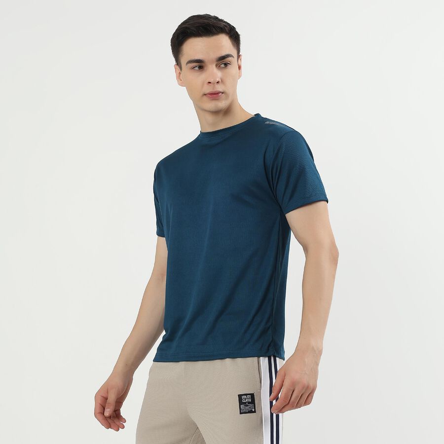 Men's Deep Teal Crew Neck Athleisure T-Shirt, Teal Blue, large image number null