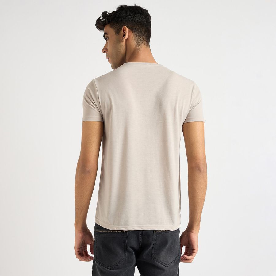 Men's Round Neck Half Sleeves T-Shirt , Light Grey, large image number null