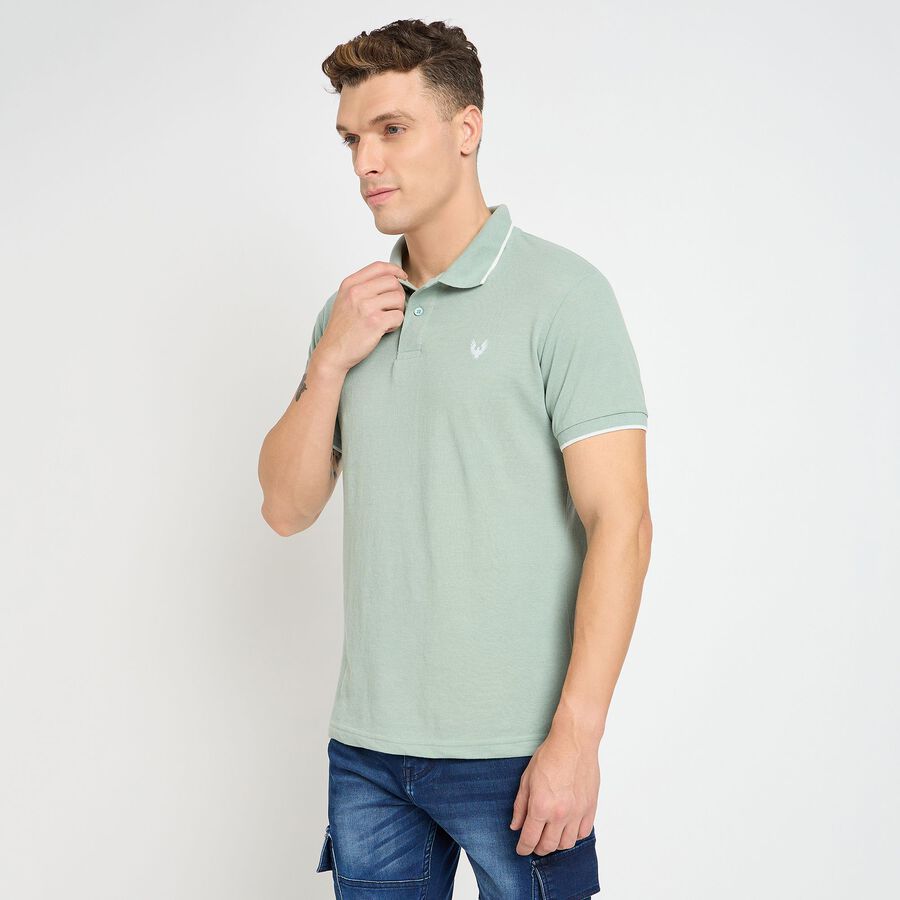 Men's Collared Half Sleeves T-Shirt, Aqua, large image number null