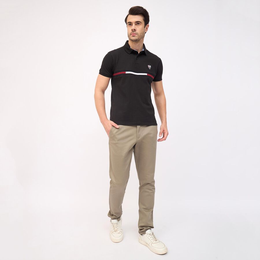 Men's Cross Pocket Slim Fit Casual Trousers, ओलिव, large image number null
